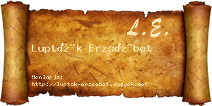 Lupták Erzsébet névjegykártya